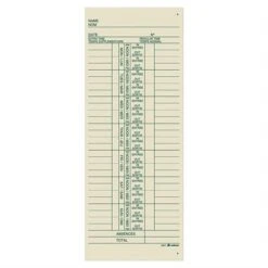 Cartes De Temps Hebdomadaire Bilingue Pqt 250