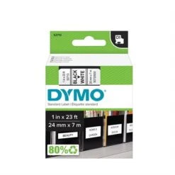 Cartouches D1 Pour étiqueteuses Dymo® Ruban Durable. 12 Mm X 5,5 M. Noir Sur Blanc -Espace Mobilier Soldes 193045 B