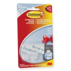 3M Crochets Adhésifs Command™ 6 Crochets Moyens Et 12 Bandes Supporte 2lb. Clair -Espace Mobilier Soldes 209635 B