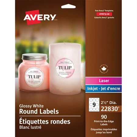Avery Étiquettes Glacées Imprimables Ovale 1-1 / 2 X 2-1 / 2 Po (180 étiquettes) 6 Avery Étiquettes Glacées Imprimables Ovale 1-1 / 2 X 2-1 / 2 Po (180 étiquettes) – Image 4