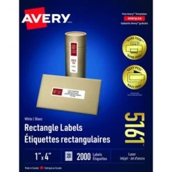 Avery Étiquettes Rectangulaires Blanches Easy Peel® Paquet De 25 Feuilles 2-5 / 8 X 1” (750) -Espace Mobilier Soldes 236620 B
