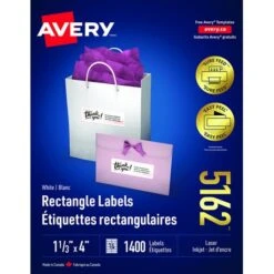 Avery Étiquettes Rectangulaires Blanches Easy Peel® Boîte De 100 Feuilles 4 X 1-1 / 2" (1400) -Espace Mobilier Soldes 236653 B 2