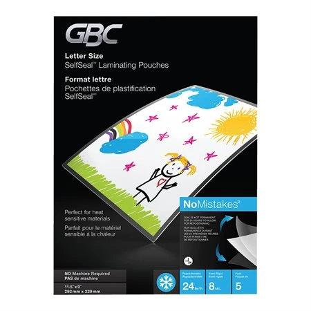 GBC® Pochettes Autoadhésives SelfSeal™ Repositionnable, Paquet De 5 Lettre 11-9 / 16 X 9-1 / 6" 5 GBC® Pochettes Autoadhésives SelfSeal™ Repositionnable, Paquet De 5 Lettre 11-9 / 16 X 9-1 / 6" – Image 3