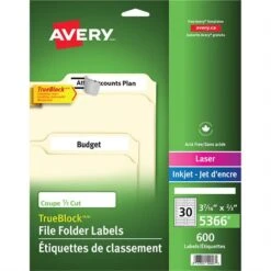 Avery Étiquettes De Classement TrueBlock™ Paquet De 600, 20 Feuilles. Blanc -Espace Mobilier Soldes 286385 B 1