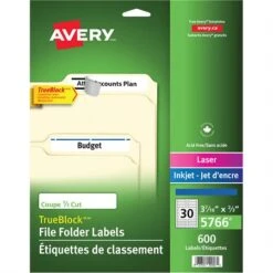 Avery Étiquettes De Classement TrueBlock™ Paquet De 600, 20 Feuilles. Vert -Espace Mobilier Soldes 286401 B