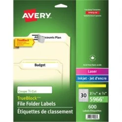 Avery Étiquettes De Classement TrueBlock™ Paquet De 600, 20 Feuilles. Vert -Espace Mobilier Soldes 286427 B