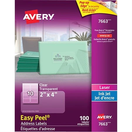 Avery Étiquettes D'adresse Transparentes Easy Peel® 1 X 2-5 / 8" (300) 8 Avery Étiquettes D'adresse Transparentes Easy Peel® 1 X 2-5 / 8" (300) – Image 6