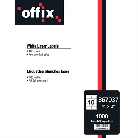 Étiquettes Blanches Offix® 8-1 / 2 X 11" (100) 6 Étiquettes Blanches Offix® 8-1 / 2 X 11" (100) – Image 4