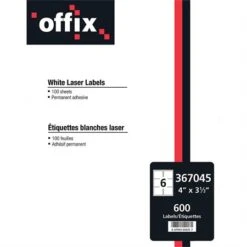 Étiquettes Blanches Offix® 4 X 3-1 / 3" (600) -Espace Mobilier Soldes 367045 B 1