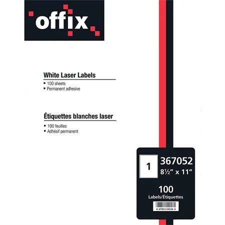 Étiquettes Blanches Offix® 8-1 / 2 X 11" (100) 8 Étiquettes Blanches Offix® 8-1 / 2 X 11" (100) – Image 6