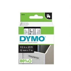 Cartouches D1 Pour étiqueteuses Dymo® Ruban Durable. 12 Mm X 5,5 M. Noir Sur Blanc -Espace Mobilier Soldes 375592 B
