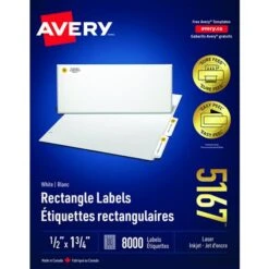 Avery Étiquettes Rectangulaires Blanches Easy Peel® Paquet De 25 Feuilles 4 X 1-1 / 3" (350)