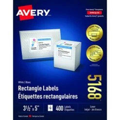 Avery Étiquettes Recangulaires Blanches Paquet De 25 Feuilles 4 X 2” (250) -Espace Mobilier Soldes 647321 B