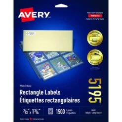 Avery Étiquettes Rectangulaires Blanches Easy Peel® Paquet De 25 Feuilles 2-5 / 8 X 1” (750) -Espace Mobilier Soldes 785022 B